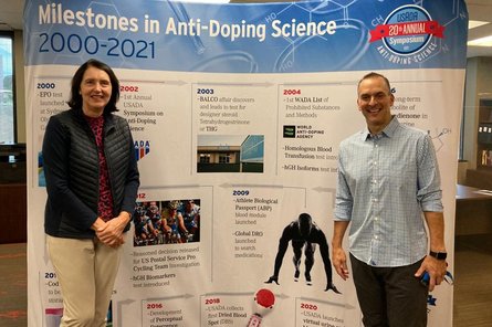 Dr. Andrea Gotzmann and Travis Tygart at USADA office